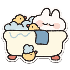 ステッカー風 うさぎときどきにんじん